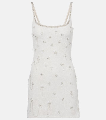 Droplet embellished beaded minidress | Clio Peppiatt