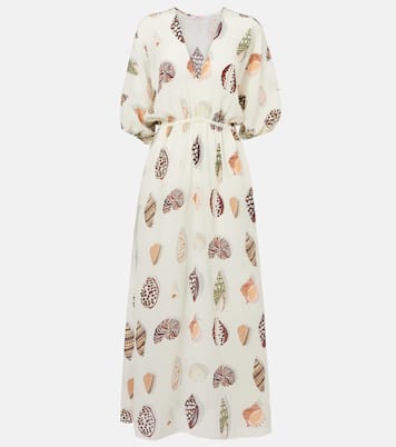 Bedrucktes Maxikleid Coffea aus Seide | Eres