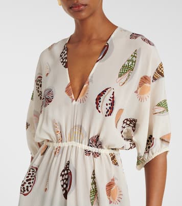 Bedrucktes Maxikleid Coffea aus Seide | Eres