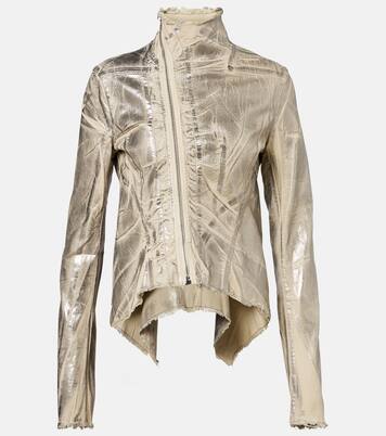 Naska Gary distressed coated denim jacket | Rick Owens