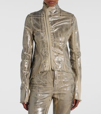 Naska Gary distressed coated denim jacket | Rick Owens