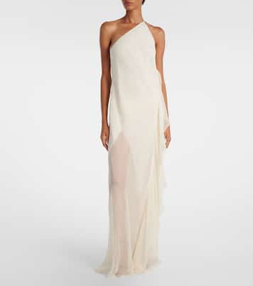 One-shoulder ruffled silk gown | The Sei
