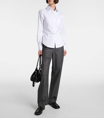 Pinstripe cotton poplin shirt | Thom Browne