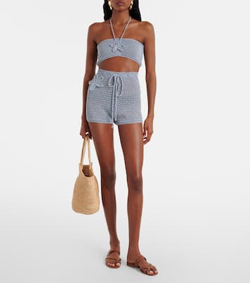 Zorya open-knit lamé shorts | Bananhot