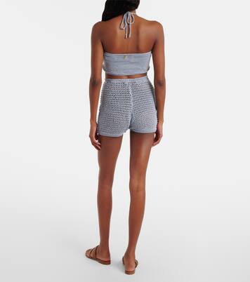 Zorya open-knit lamé shorts | Bananhot