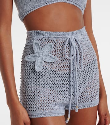 Zorya open-knit lamé shorts | Bananhot
