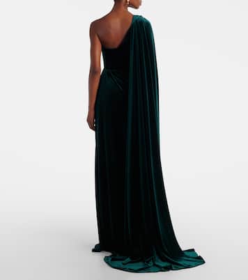 One-Shoulder-Robe aus Samt | Monique Lhuillier