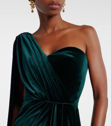 One-Shoulder-Robe aus Samt | Monique Lhuillier