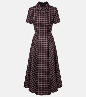 Vestido midi Jody en mezcla de lana con pata de gallo | Emilia Wickstead