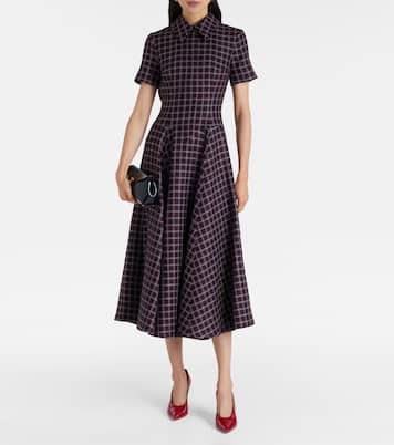 Vestido midi Jody en mezcla de lana con pata de gallo | Emilia Wickstead