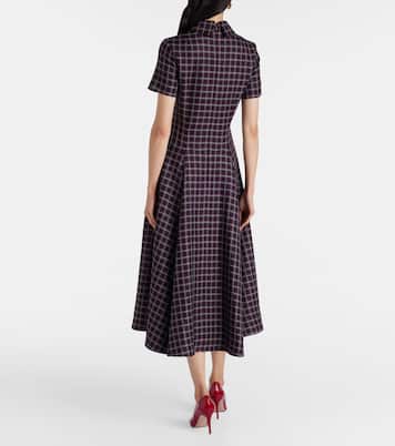 Vestido midi Jody en mezcla de lana con pata de gallo | Emilia Wickstead