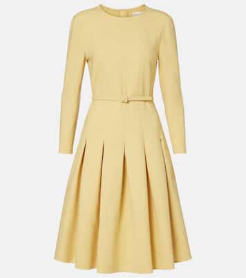 Abito midi in crêpe a pieghe | Oscar de la Renta