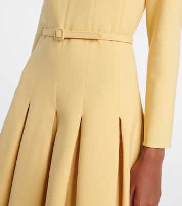 Abito midi in crêpe a pieghe | Oscar de la Renta