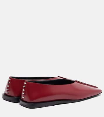 Embellished leather ballet flats | Jil Sander