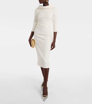 Bridal Meryl crêpe midi dress | Safiyaa