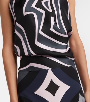 Iride halterneck silk twill top | Pucci