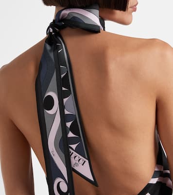 Iride halterneck silk twill top | Pucci