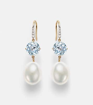 14kt gold drop earrings with gemstones | Mateo