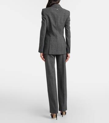 威尔士亲王格纹羊毛直筒裤 | McQueen