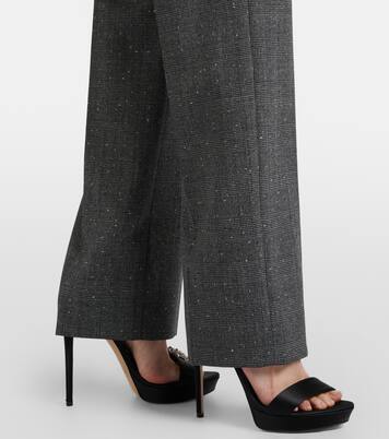 威尔士亲王格纹羊毛直筒裤 | McQueen