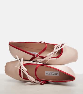 Ballerine Loli in raso con cristalli | Jimmy Choo