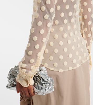 Polka-dot cotton-blend mesh shirt | Dries Van Noten