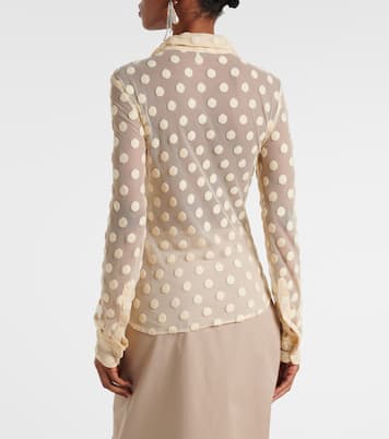 Polka-dot cotton-blend mesh shirt | Dries Van Noten