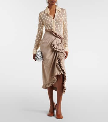 Polka-dot cotton-blend mesh shirt | Dries Van Noten