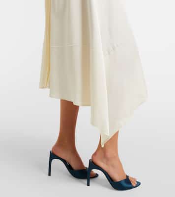Asymmetric crêpe satin midi dress | Victoria Beckham