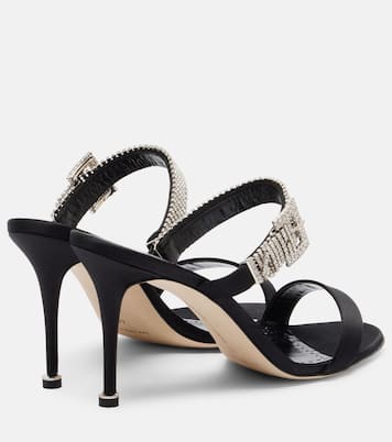 Mules Fibolta 90 de satén adornados | Manolo Blahnik