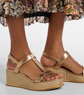 Wedge-Sandalen Theia aus Metallic-Leder | Jimmy Choo