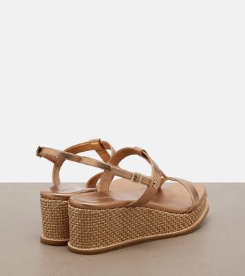 Wedge-Sandalen Theia aus Metallic-Leder | Jimmy Choo