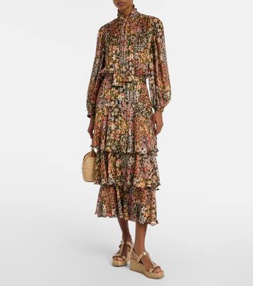 Wedge-Sandalen Theia aus Metallic-Leder | Jimmy Choo