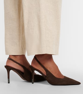Monili suede slingback pumps | Brunello Cucinelli