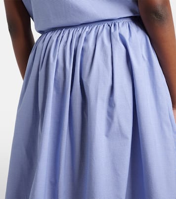 Gingham lace-trimmed cotton midi skirt | Miu Miu