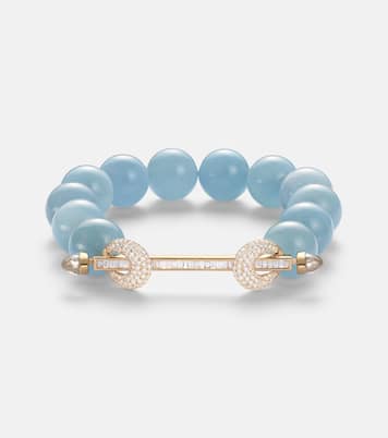 Chakra 18kt gold beaded bracelet with gemstones | Ananya