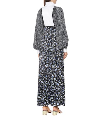 Robe longue en soie mélangée à fleurs | Tory Burch
