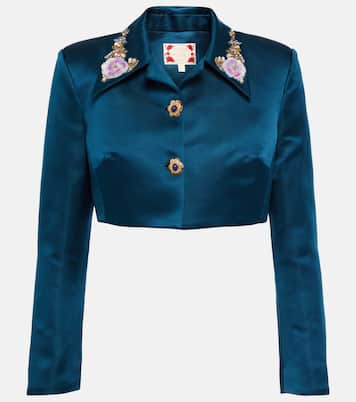 Verzierter Cropped-Blazer aus Seide | Miss Sohee