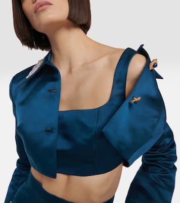 Verzierter Cropped-Blazer aus Seide | Miss Sohee