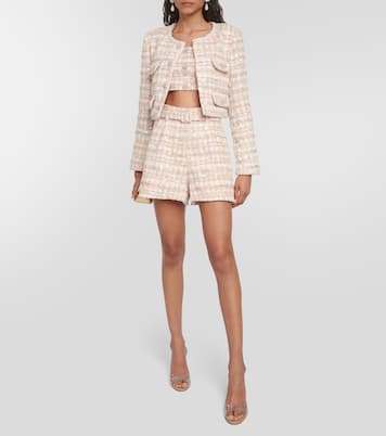 Cropped-Top aus Bouclé | Self-Portrait