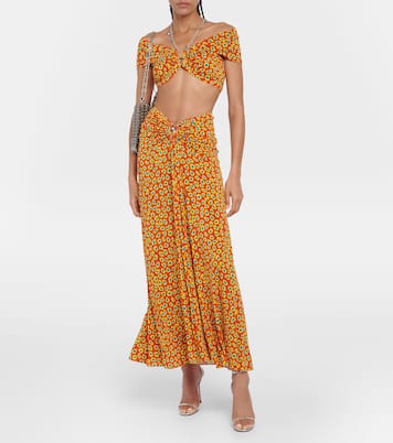 Low-rise printed jersey maxi skirt | Rabanne
