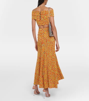 Low-rise printed jersey maxi skirt | Rabanne