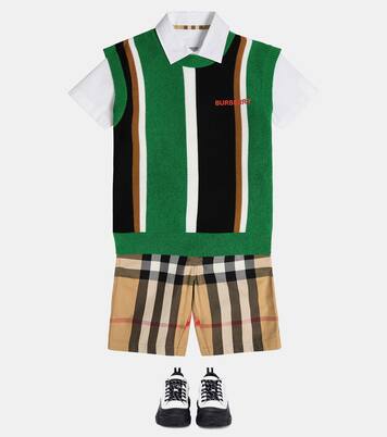 Striped wool and cashmere sweater vest | Burberry Kids