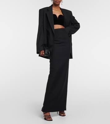 Asymmetrical wool and silk maxi skirt | Roland Mouret