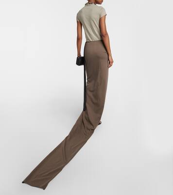 Falda larga DRKSHDW de algodón fruncido | Rick Owens
