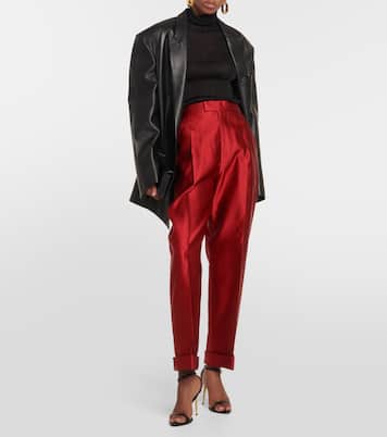 Silk duchesse tapered pants | Tom Ford