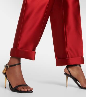 Silk duchesse tapered pants | Tom Ford