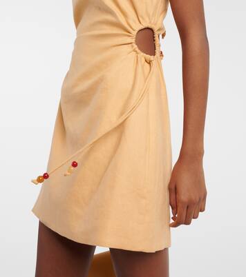 Robe Antonia en lin à perles | SIR