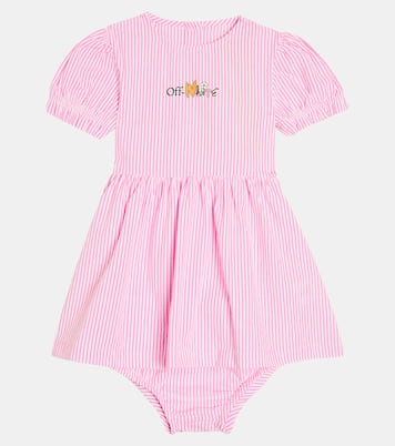 Baby - Abito Funny Flowers in cotone | Off-White Kids