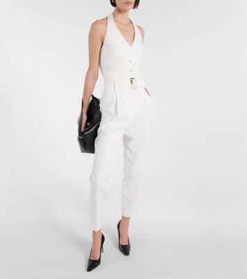 High-Rise-Hose Sofia aus einem Leinengemisch | Veronica Beard